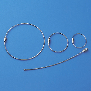 金具 ワイヤーリング ネジ式 10個1組 サイズ:線径1.0mmφ×長さ120mm (137270)