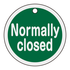 アルミバルブ開閉札 50mmφ Normally closed(緑) (157152)