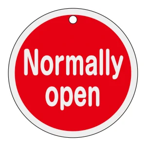 アルミバルブ開閉札 80mmφ Normally open(赤) (158091)