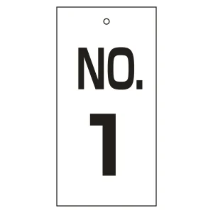 バルブ標示板 100×50 両面印刷 番号 表記:NO.1 (167001)