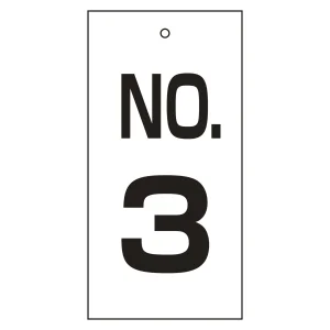 バルブ標示板 100×50 両面印刷 番号 表記:NO.3 (167003)