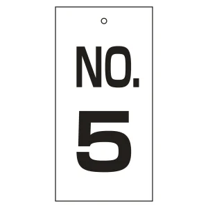 バルブ標示板 100×50 両面印刷 番号 表記:NO.5 (167005)