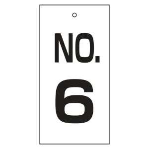 バルブ標示板 100×50 両面印刷 番号 表記:NO.6 (167006)