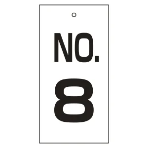 バルブ標示板 100×50 両面印刷 番号 表記:NO.8 (167008)