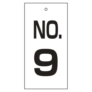 バルブ標示板 100×50 両面印刷 番号 表記:NO.9 (167009)