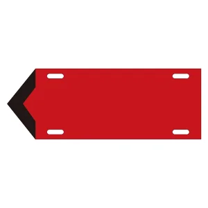 JIS配管識別標識 液体方向表示板 赤 サイズ: (小) 80×210×1.8mm (174302)