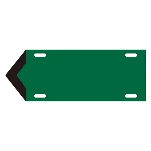 JIS配管識別標識 液体方向表示板 緑 サイズ: (小) 80×210×1.8mm (174305)