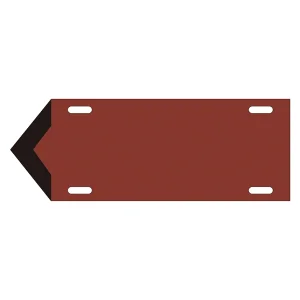 JIS配管識別標識 液体方向表示板 暗い赤 サイズ: (小) 80×210×1.8mm (174306)