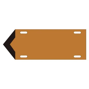 JIS配管識別標識 液体方向表示板 茶 サイズ: (小) 80×210×1.8mm (174308)