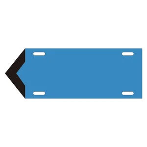 JIS配管識別標識 液体方向表示板 青 サイズ: (小) 80×210×1.8mm (174309)