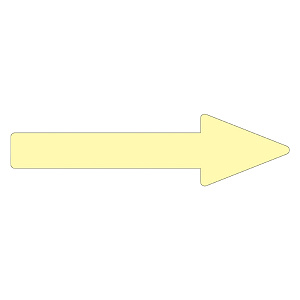 配管識別方向表示 蛍光エンビステッカー 蛍光黄矢印 10枚1組 サイズ:25×200×55×65mm (193123)