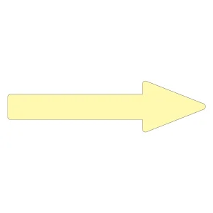 配管識別方向表示 蛍光エンビステッカー 蛍光黄矢印 10枚1組 サイズ:25×200×55×65mm (193123)