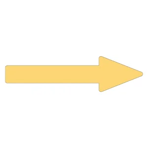 配管識別方向表示 蛍光エンビステッカー 蛍光オレンジ矢印 10枚1組 サイズ:25×200×55×65mm (193127)