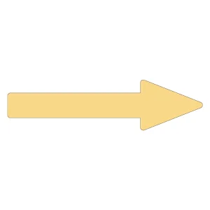 配管識別方向表示アルミステッカー薄い黄矢印 10枚1組 サイズ:25×200×55×65mm (193161)