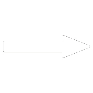 配管識別方向表示アルミステッカー白矢印 10枚1組 サイズ:25×200×55×65mm (193189)