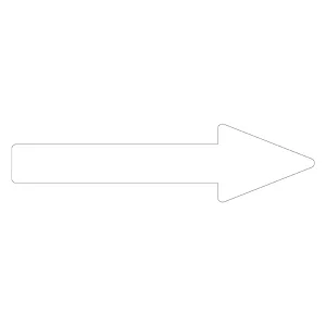 配管識別方向表示アルミステッカー白矢印 10枚1組 サイズ:25×200×55×65mm (193189)