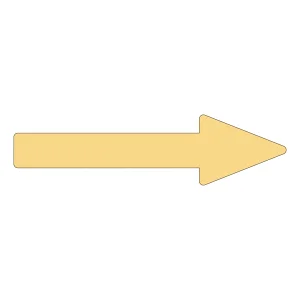 配管識別方向表示アルミステッカー薄い黄矢印 10枚1組 サイズ:20×150×40×53mm (193262)