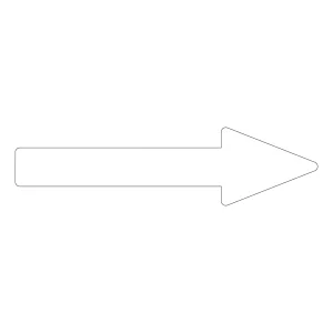 配管識別方向表示アルミステッカー白矢印 10枚1組 サイズ:20×150×40×53mm (193290)