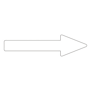 配管識別方向表示アルミステッカー白矢印 10枚1組 サイズ:15×100×30×40mm (193391)