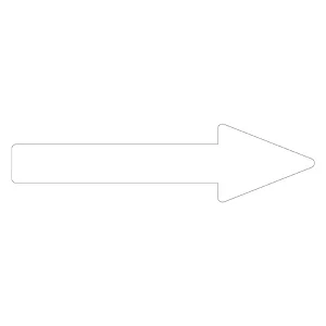 配管識別方向表示エンビステッカー 白矢印 10枚1組 サイズ:25×200×55×65mm (193585)
