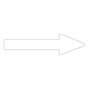 配管識別方向表示エンビステッカー 白矢印 10枚1組 サイズ:20×150×40×53mm (193686)