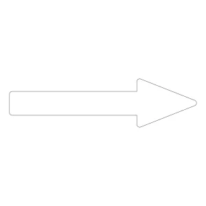 配管識別方向表示エンビステッカー 白矢印 10枚1組 サイズ:20×150×40×53mm (193686)