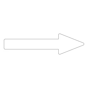 配管識別方向表示エンビステッカー 白矢印 10枚1組 サイズ:15×100×30×40mm (193787)