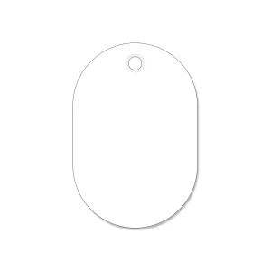 カラー小判札 無地 45×30×2.5mm (小) カラー:ホワイト (200011)