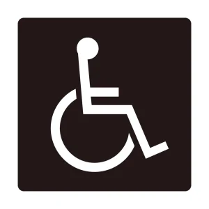 トイレ標識 ピクトサイン 裏面テープ付 障害のある人が使える設備 150mm角 (206108)