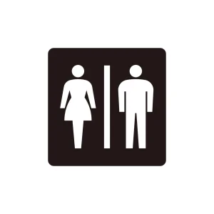 トイレ標識 ピクトサイン 裏面テープ付 お手洗い 100mm角 (206125)