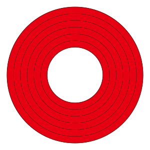 マーキングステッカー PET 100mmφ 10枚1組 カラー:赤 (208503)