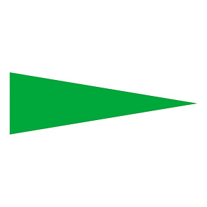 マーキングステッカー 5×15mm三角 PET 100枚1組 カラー:緑 (208701)