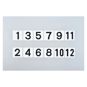 150mm角数字札 仕様:1〜12 6枚1組 (228011)