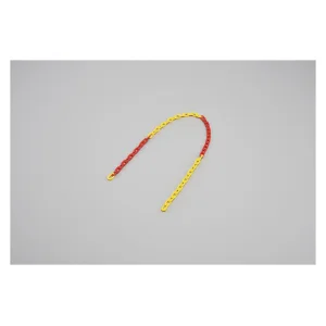 プラスチックカラーチェーン 線径6mm 長さ1.2m レッド・イエロー (284037)