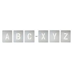 吹き付けプレート(ステンシルプレート) セット・単品 亜鉛鉄板製 A～Z(26枚セット) FP-AZ(特大) (307019)