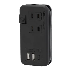 USB電源タップ PS-3AC3USB ブラック (353052)