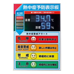 LED熱中症予防表示板 屋内用 標準タイプ (375734)