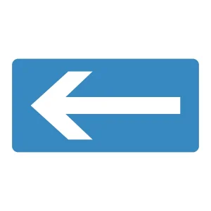 JIS配管識別明示ステッカー 水関係 (ヨコ) 左矢印 10枚1組 サイズ: (L) 60×120mm (381230)