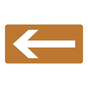 JIS配管識別明示ステッカー 油関係 (ヨコ) 左矢印 10枚1組 サイズ: (L) 60×120mm (381313)