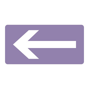 JIS配管識別明示ステッカー 酸・アルカリ関係 (ヨコ) 左矢印 10枚1組 サイズ: (L) 60×120mm (381611)