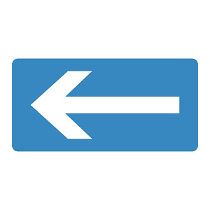 JIS配管識別明示ステッカー 水関係 (ヨコ) 左矢印 10枚1組 サイズ: (M) 40×80mm (382230)