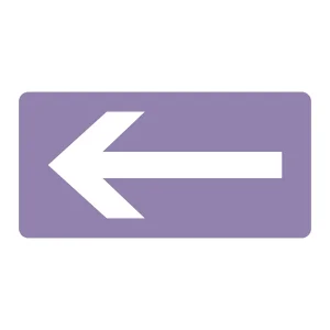 JIS配管識別明示ステッカー 酸・アルカリ関係 (ヨコ) 左矢印 10枚1組 サイズ: (M) 40×80mm (382611)