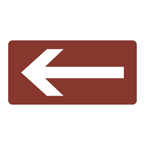 JIS配管識別明示ステッカー 蒸気関係 (ヨコ) 左矢印 10枚1組 サイズ: (S) 30×60mm (383411)