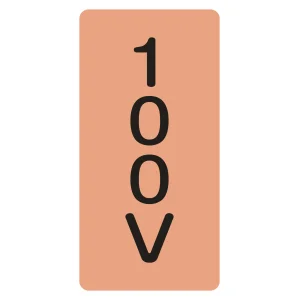 JIS配管識別明示ステッカー 縦型 電気関係 100V (L)120×60mm (384102)