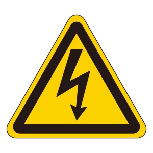 JIS安全標識 (警告) 危険マークのみ 10枚1組 ステッカー サイズ:100mm三角 (391200)