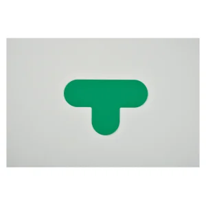 フロア表示マーク ステッカータイプ T型 緑 10枚1組 (403021)
