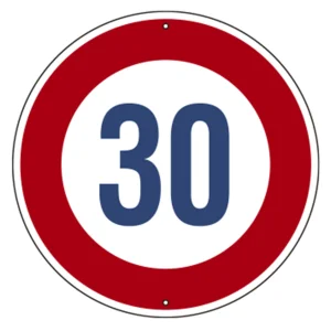 道路標識(構内用) スチール製 600mmΦ 上下穴タイプ 制限速度30キロ (416030)