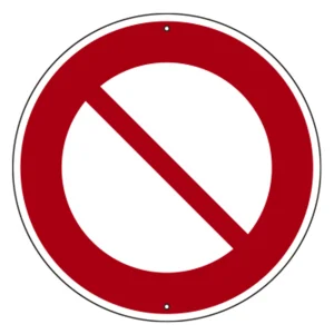 道路標識(構内用) スチール製 600mmΦ 上下穴タイプ 車両通行止 (416302)