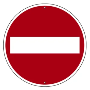 道路標識(構内用) スチール製 600mmΦ 上下穴タイプ 車両進入禁止 (416303)