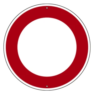 道路標識(構内用) スチール製 600mmΦ 上下穴タイプ 赤フチのみ・無地タイプ (416320)